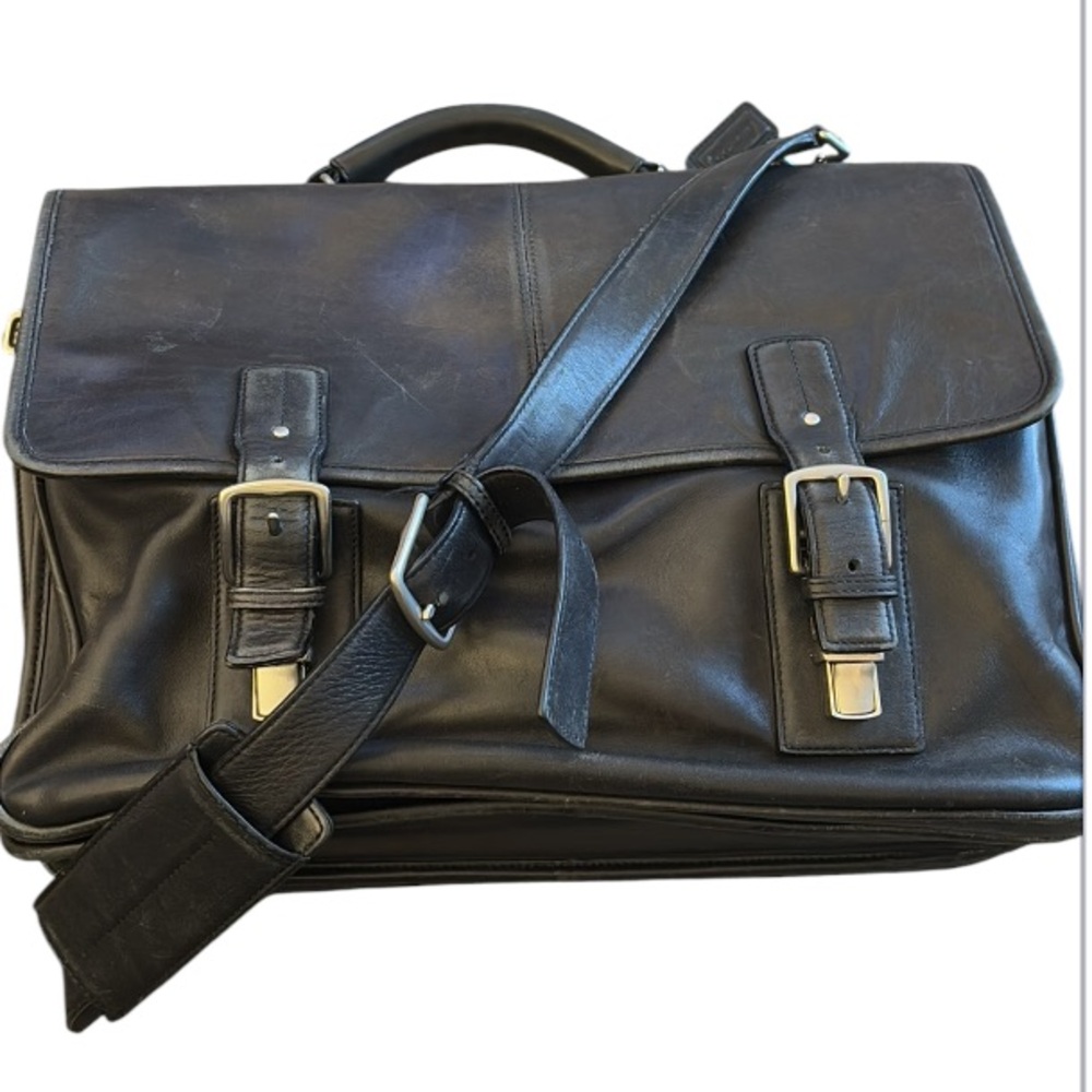 Coach Black Leather Briefcase